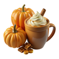 impressive creative Autumn Spice Latte with Pumpkins and Waffles original png