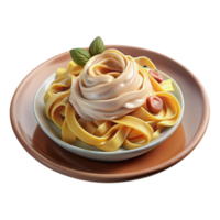 beautiful rustic Creamy Pasta Swirl Fettuccine Alfredo Dish authentic png