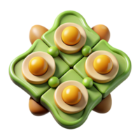 3D Render of Abstract Tic-Tac-Toe Game with Eggs png