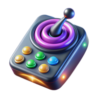 Retro Gaming Joystick Colorful Buttons, 3D Render png