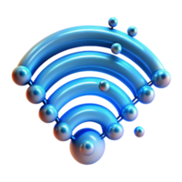 Abstract Wifi Signal 3D Render of Network Connection png