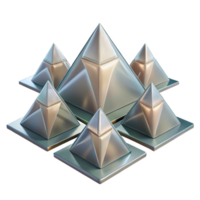 wonderful abstract Metallic Pyramid Cluster Abstract 3D Geometry professional png