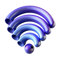 impressive rustic Wireless Network Signal 3D Render of a Blue Wifi Symbol original png