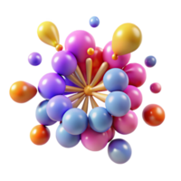 elegant vintage Abstract 3D Colorful Sphere Cluster high quality png