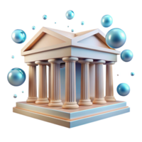 elegant traditional Temple, Bubbles, Columns, Classic Architecture, Structure, Building, Design, 3D Render, Digital Art, Abstract high resolution png