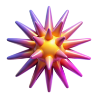 magnificent minimalist Abstract Spiky Orb 3D Render of Colorful Geometric Shape professional png