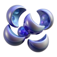 serene vintage Abstract 3D Cell Structures Crescent Shapes and Internal Spheres authentic png