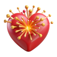 serene rustic Heartburst A 3D Render of Exploding Love high resolution png