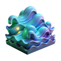 Abstract 3D Waveform Fluid, Teal, Gradient, Swirl, Design, Pattern, Texture, Art, Rendering, Illustration png