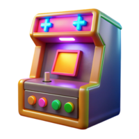 beautiful creative Retro Arcade Game Machine 3D Render of Nostalgic Gaming Console high resolution png