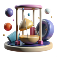 Abstract 3D Render Colorful Geometric Shapes and Structures png