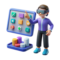 magnificent modern VR Data Visualization Interactive Charts App UI high quality png