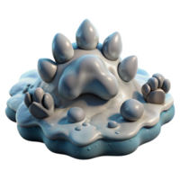 Giant Paw Print 3D Render of Gooey Creature png
