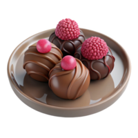 elegant modern Gourmet Chocolate Truffles with Raspberry authentic png