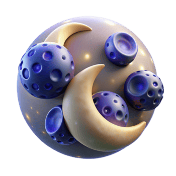 dramático tradicional celestial esfera luas e estrelado noite original png