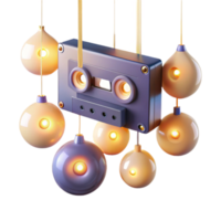 elegant traditional Retro Cassette Tape Illuminated Ornaments high resolution png