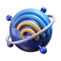 magnificent rustic Global Network Connectivity 3D Render of Wireless Signal high quality png
