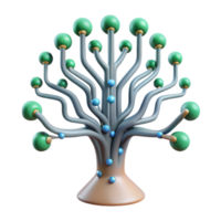 elegant artistic Abstract Network Tree Nodes, Connections, Growth, System, Structure detailed png