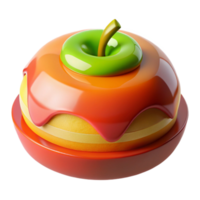 dramatic classic Glossy Apple Cake A 3D Render high resolution png