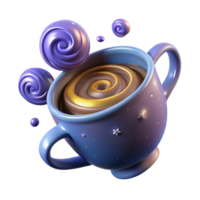 wonderful rustic Whimsical 3D Render of a Mug with Swirling Drink high resolution png
