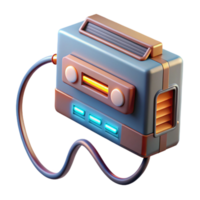 Retro Cassette Player 3D Render of Vintage Audio Device png