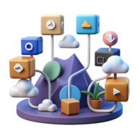 Abstract Data Visualization Network, Cloud, and Digital Connections png