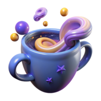 impressive modern Cosmic Swirl 3D Render of a Magical Drink original png
