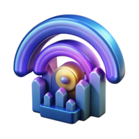extraordinary creative Abstract 3D Render Network Signal and Data Growth premium png