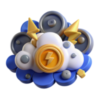 Cloud Computing, Power, Speed, Energy, Digital, Technology, Innovation, 3D Render, Abstract, Design png