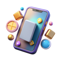 wonderful contemporary 3D Mobile App UI Design with Colorful Geometric Shapes professional png