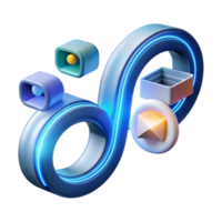 magnificent artistic Abstract 3D Shapes, Infinite Loop, Neon Glow, Geometric Design, Digital Art premium png