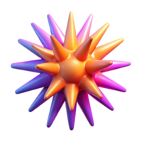 Abstract 3D Spiky Orb Gradient Colors, Geometric Design png