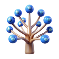 Abstract Tree Network, Connections, Growth, System, Structure, Branches, Nodes, 3D Render, Design, Illustration png