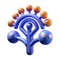 Abstract Network Connection 3D Render of a Conceptual Communication System png