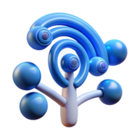 Abstract Network Topology 3D Render of Interconnected Nodes png