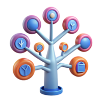 Abstract Tree Network, System, Connections, Data, Interface, Technology, Nodes, Branches, Circular, Design png