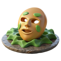 sereno minimalista relaxante facial mascarar 3d render genuíno png