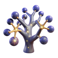 beautiful rustic Abstract Glowing Tree 3D Render of a Stylized Tree genuine png