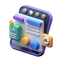 vibrant rustic User Interface Design Mobile App Development with 3D Elements premium png