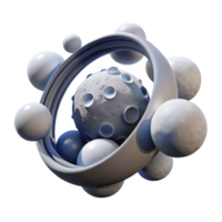 Abstract 3D Render Sphere Cluster in Orbit png