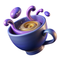 stunning minimalist Cosmic Swirl 3D Render of a Magical Drink original png