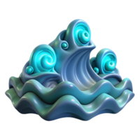 impressive rustic Abstract 3D Wave Sculpture with Glowing Swirls genuine png