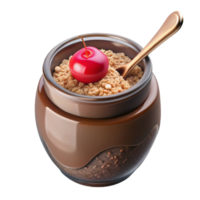 Chocolate Dessert with Cherry and Crumble Topping png