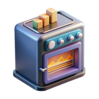 magnificent abstract 3D Render of Oven with Growth Chart 4K png