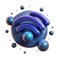 3D Wifi Symbol Abstract Network Connectivity png