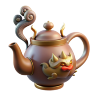 magnificent modern Ornate Teapot with Mythical Creature Design high resolution png