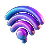 impressive contemporary Vibrant Wireless Signal 3D Render of Colorful Wifi Icon genuine png