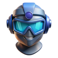 Smiling Futuristic Robot Emoji 3D Render png