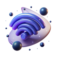 magnificent creative Wireless Network Connectivity 3D Rendering of Wifi Signal premium png