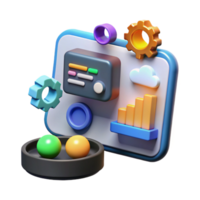 beautiful creative 3D Dashboard Data Visualization Process Control premium png